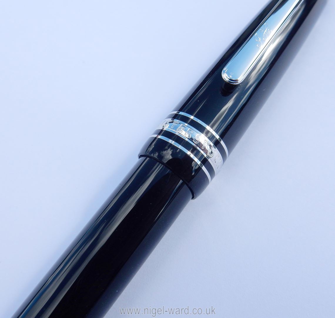 A Montblanc Meisterstuck Pix Classique Platinum-Coated Ballpoint Pen, initialled "JH" to the clip, - Image 4 of 8