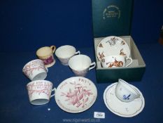A box of miscellaneous china including four large cups and one saucer by W.T.