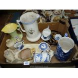 A quantity of china including a large Royal Doulton oblong dish, a James Kent hand painted jug,