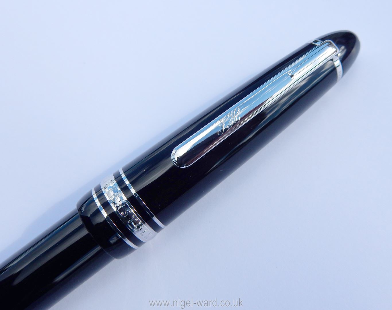 A Montblanc Meisterstuck Pix Classique Platinum-Coated Ballpoint Pen, initialled "JH" to the clip, - Image 3 of 8