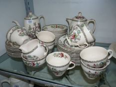 A quantity of Johnson Bros 'Indian Tree' teaware to include; teapot, hot water jug, nine cups,