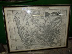 A framed Plan of Bristol, Clifton and Hotwells, taken from an Ordnance Survey map, 30 1/2'' x 22''.