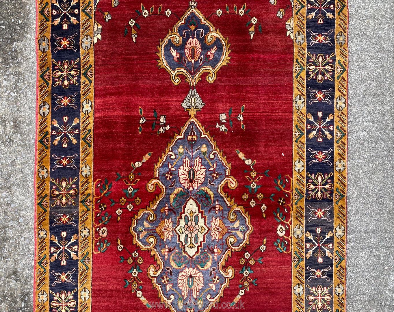 A fine handmade Kerman runner, - Image 3 of 4