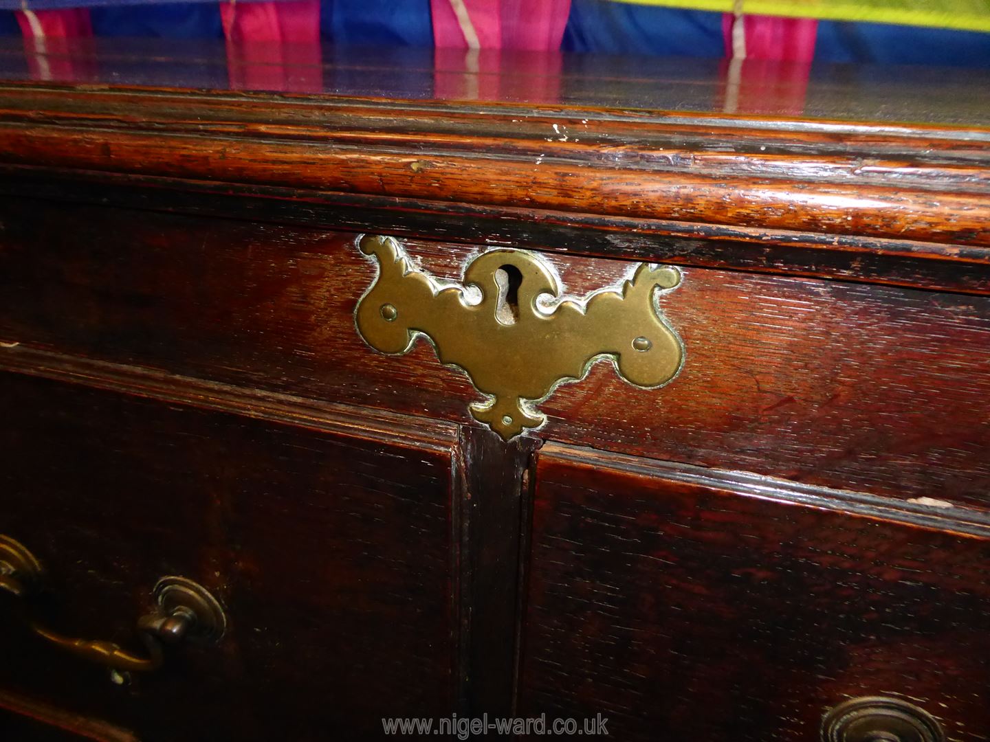 A Georgian Oak Chest having five true drawers and four false drawers to the locker top, - Image 2 of 6