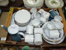 A quantity of part tea and dinner sets including Kahla cups, saucers,