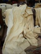 Two pairs of heavy cream lined Curtains,