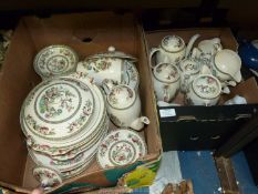 A large quantity of Johnson Bros 'Indian Tree' dinner and tea ware to include; teapots, sugar bowls,