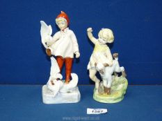 Two Royal Worcester figures F.G. Doughty 'November' 5418- 1957 and 'April' 3416.