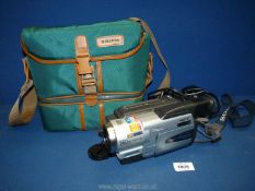 A Sony Digital 8 Handycam 560x digital zoom, DCR TRV130E PAL in a green Miranda carry case.