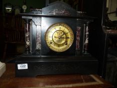 A marble/slate Ansonia clock with Roman numerals- patented June 14 '18, New York USA,