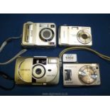 Four digital cameras including Kodak Easyshare C653, a Finepix Fujifilm F460, 5.