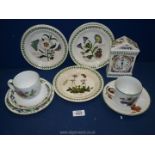 A small quantity of Portmeirion including; six side plates and a clock,
