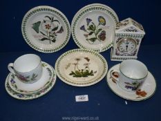 A small quantity of Portmeirion including; six side plates and a clock,