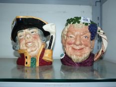 Two Doulton Toby Jugs, "Bacchus" and "Town Cryer".