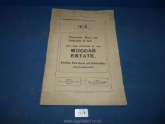 A sale particulars relating to Moccas Estate 1919, in the Parishes of Dorstone,