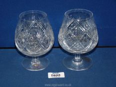 A set of five Webb and Corbett sherry glasses with crown mark to base,