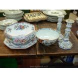 An Ashworth Oriental pattern large fruit bowl and saucer,