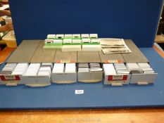 Six boxes of slide trays with slides, mostly nature and landscapes,