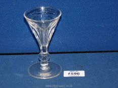 A hand blown toasting glass with pontil mark 4½" tall.
