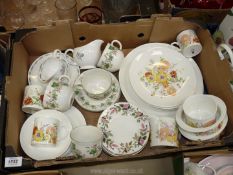 A Wedgwood part tea set in 'Summer Bouquet' pattern to include three cups, six saucers,