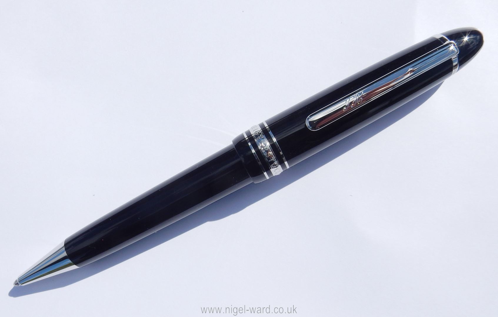 A Montblanc Meisterstuck Pix Classique Platinum-Coated Ballpoint Pen, initialled "JH" to the clip, - Image 2 of 8