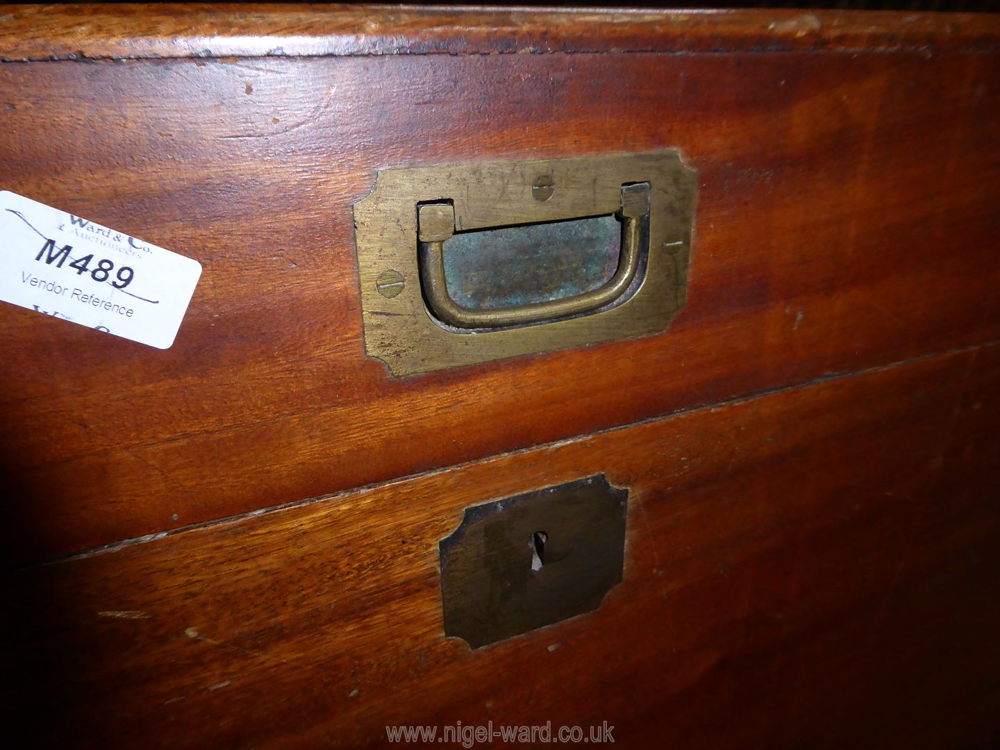 A large brass cornered Camphorwood Chest of excellent quality having drop carrying handles to each - Image 3 of 6