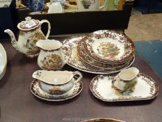 A small quantity of Royal Worcester Palissy game series, including meat plate, dinner plates,