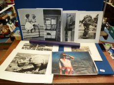 A box of very atmospheric and artistic black & white photographs signed verso in pencil S.D.