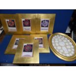 Six framed prints depicting Rose Window taken from ancient fragments,