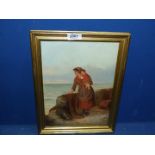 A 19th Century Oil on board by Hamilton Macullum RSA of a woman holding a young girl,