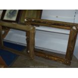 Two large gilt picture Frames, with heavy loss to plaster decoration, 37¾" x 32¼" frame,