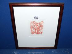 A framed and mounted artist proof plastic engraving titled 'Resurgent Phoenix' by Ken Hutchinson,