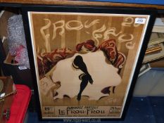 A framed advertising Print by Weiluc 1900, Demandez Partout Le Frou-Frou.