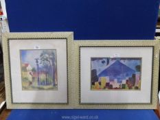 A pair of framed August Macke prints to include 'Garden Gate', etc.