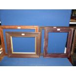 Four wooden picture Frames sizes varying from 23¼" x 19" frame down to 18½" x 16½" frame.