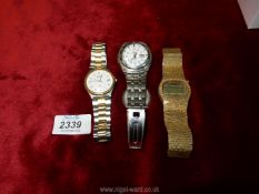 Three watches to include; a gents Seiko Quartz with time and date,