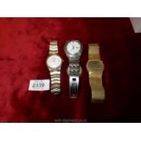 Three watches to include; a gents Seiko Quartz with time and date,
