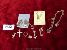 A small quantity of silver jewellery to include; charms, earrings, necklaces and pendants.