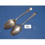 Two Silver serving Spoons, London 1769, Thomas Evans & George Smith III, 120 gms.