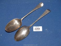 Two Silver serving Spoons, London 1769, Thomas Evans & George Smith III, 120 gms.