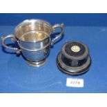 A Silver twin handled Trophy, London 1925, maker MN & W, 139 gms.