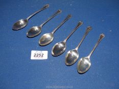 A set of six silver Teaspoons, Birmingham maker Wilmot Manufacturing Co.