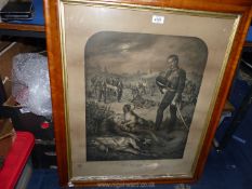 A large framed F. Hartwich print 'The Two Comrades After the Battle,' a/f, 27" x 33".