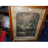 A large framed F. Hartwich print 'The Two Comrades After the Battle,' a/f, 27" x 33".