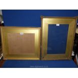 Two gilt frames with glass and gilt mounts, one 21" x 18¾" frame, 14" x 12" aperture,