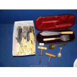 A quantity of knives and forks and a cased set of Mappin Brothers fish servers, etc.