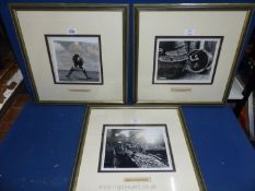 Three framed and mounted Welsh industrial Photographs to include basket making,