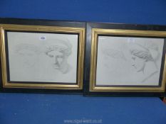 Two black and gilt framed Etchings "Fete de la Junon de Barberini and Fete de Junon Vue de Profil"