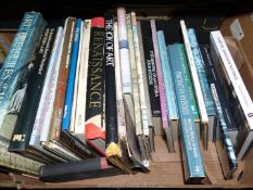 A box of books to include; Michael Horovitz, A New Waste Land, signed by The Artist,