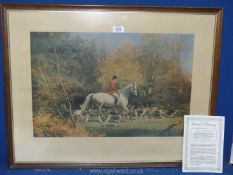 A limited edition signed Print 'Going out with the hounds' by Frank Wooton no.